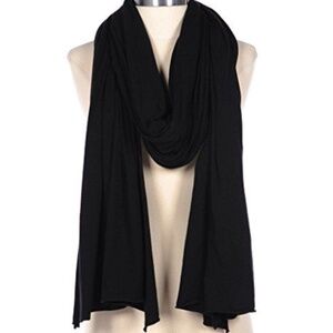Fluxus Nomad Scarf in Black Unisex Shawl Wrap Cotton Made in USA